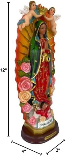 Vista 4 de Cannan Figura religiosa Virgen De Guadalupe Con Angeles Bendice Este Hogar de 12" Nuestra Señora de Guadalupe