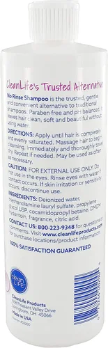 Vista 5 de No-Rinse CleanLife Products Champú, 8 onzas líquidas, sin agua, sin enjuague, fórmula líquida de espuma rápida para recuperación quirúrgica, cuidado