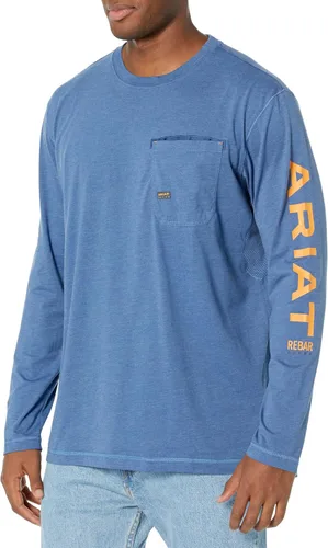 Vista 9 de Ariat Hombres Rebar Workman Logo Manga Larga Cuello Redondo Aguacate/Haya