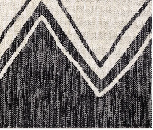 Vista 6 de Home Dynamix Nicole Miller New York Patio Sofia Leon alfombra de área para interiores y exteriores, negro/marfil, rectangular de 7 pies 9 pulgadas x