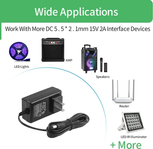 Vista 7 de Adaptador de fuente de alimentación de 18 V 1 A CA, adaptador de 18 voltios y 1 amperio, enchufe de 0.217 in x 0.083 in compatible con 18 voltios