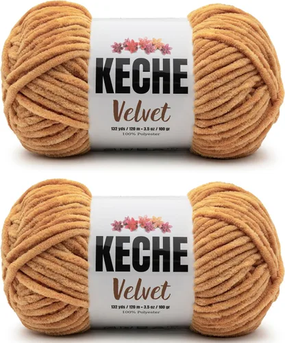 Vista 148 de Keche Hilo para ganchillo, hilo de terciopelo, chenilla suave, manta de bebé voluminosa amigurumi Yarn 3.53 oz (132 yardas) - Arona