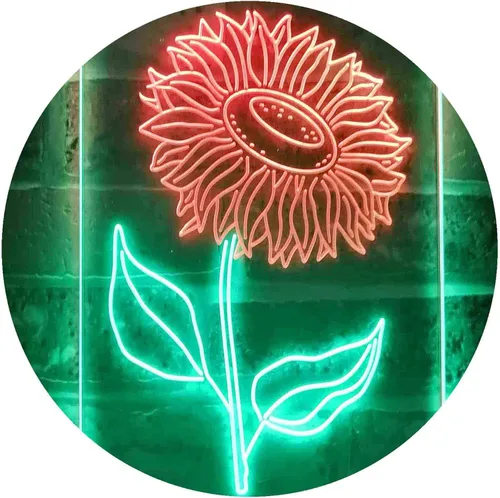 Vista 12 de ADVPRO Letrero de neón LED de doble color para sala de girasol, azul y rojo, 8.5 x 12 pulgadas st6s23-i3533-br