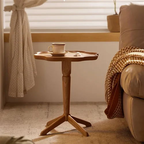 Vista 5 de Mesa de té para sala de estar, mesa auxiliar de madera moderna, sala de estar, sofá, mesa auxiliar pequeña, dormitorio, mesita de noche, oficina