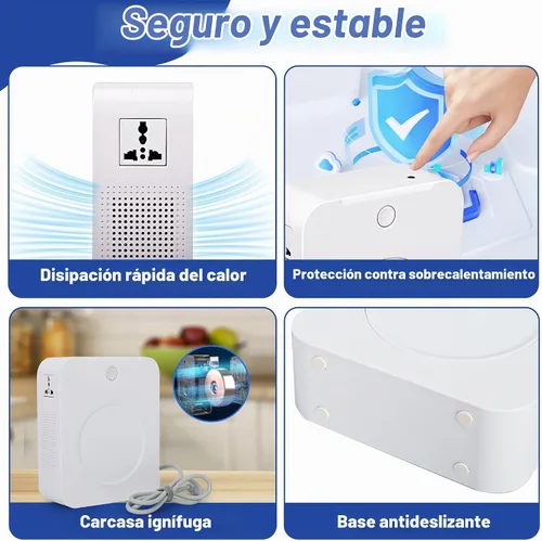 Vista 5 de Convertidor de voltaje elevador de 2000 W, 110 V a 220 V, transformador de voltaje resistente con 2 tomas de salida, funciona con electrodomésticos