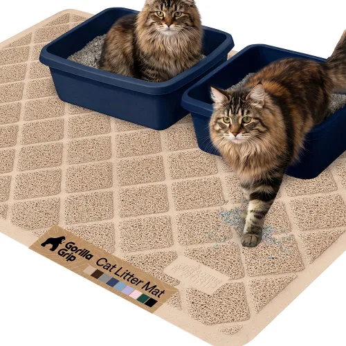 Vista 51 de GORILLA GRIP Tapete para caja de arena para gatos, resistente al agua, respaldo texturizado, fácil de limpiar, menos residuos y suelos limpios, 17 x