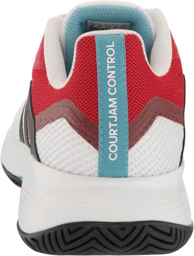 Vista 3 de adidas Tenis Courtjam Control para hombre, Cloud WhiteCore BlackBetter Scarle