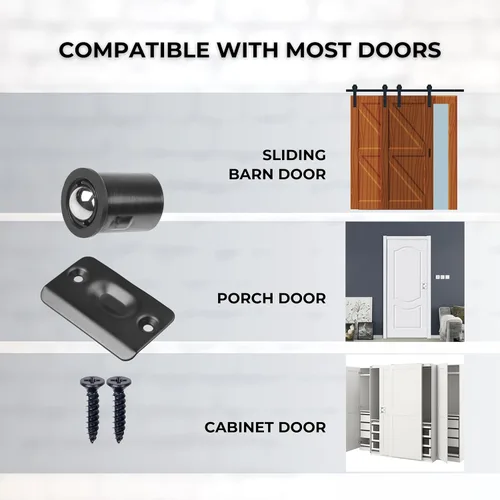 Vista 5 de Eco-Fused Cierre de bola ajustable para puerta, herrajes de rodamiento de bolas negros con resorte, compatible con la mayoría de puertas, armarios