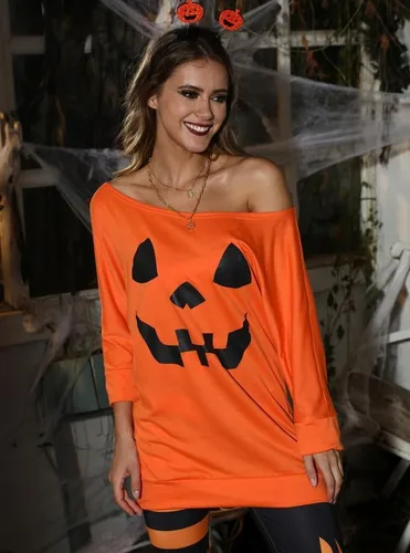 Vista 3 de For G and PL Tops de manga 34 con hombros descubiertos para Halloween para mujer