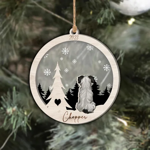 Vista 215 de Nazenti Adorno de Navidad conmemorativo personalizado, regalo personalizado de recuerdo de perro, condolencias por pérdida de mascotas, sabueso