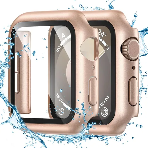 Vista 26 de Tensea - Funda protectora de pantalla para Apple Watch de 1.732 in SE 3/2nd/SE/Series 6/5/4 Waterproof iWatch Protective Face Cover -Tempered