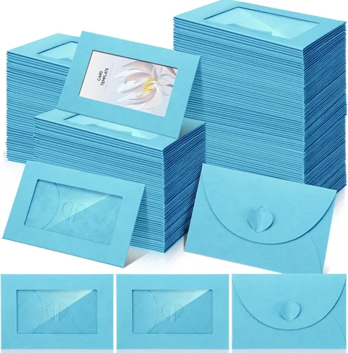 Vista 9 de Uiifan 300 Sobres con Ventana para Tarjetas de Regalo de 4 x 2.8 Pulgadas, Fundas para Tarjetas de Regalo, Mini Sobres con Cierre