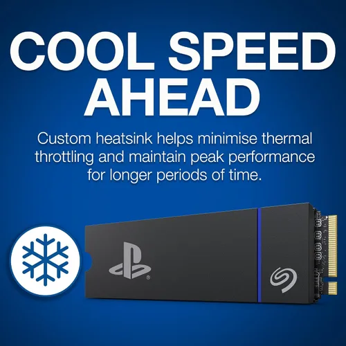 Vista 5 de Seagate Game Drive PS5 NVMe SSD para PS5 1TB unidad interna de estado sólido - PCIe Gen4 NVMe 1.4, licencia oficial, hasta 7300MB/s con disipador