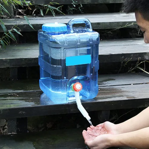 Vista 9 de BESPORTBLE - Contenedor de agua para campamento de 10 L con asa, jarra de policarbonato transparente