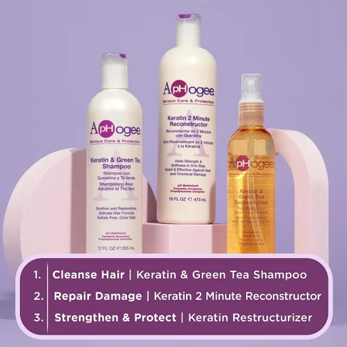 Vista 9 de Reconstructor de queratina intensivo en dos minutos Acondicionador profundo para cabello teñido y peinado con calor Suaviza y añade brillo