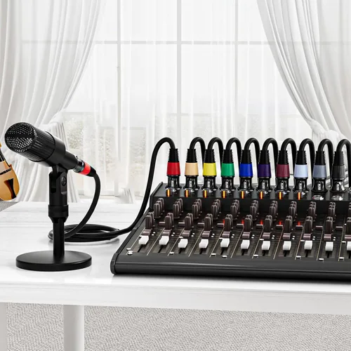 Vista 6 de EBXYA XLR Cables 15 pies - XLR macho a hembra para micrófono mezclador de audio, 10 paquetes