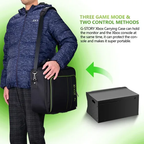 Vista 5 de G-STORY Monitor portátil de 14 pulgadas para Xbox Series X 4K, monitor de juegos portátil IPS para Xbox Series X (no incluido) con dos HDMI, HDR