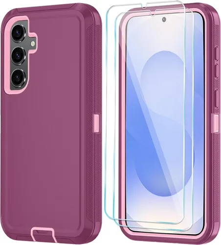Vista 12 de ONOLA Funda para Samsung Galaxy S24+ / Funda S24 Plus con protector de pantalla HD [No es compatible con S24 / S24 Ultra], Funda de teléfono Vino