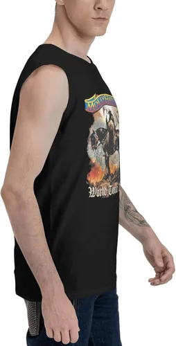 Vista 3 de DRFTGV Camisetas sin mangas para hombre, camiseta sin mangas para entrenamiento, gimnasio, camiseta muscular, color negro