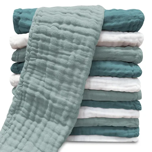 Vista 16 de Paños de muselina para eructos para bebé, 100% algodón, para unisex, niño, niña - Grandes 20" x 10", productos esenciales para recién nacidos, ultra