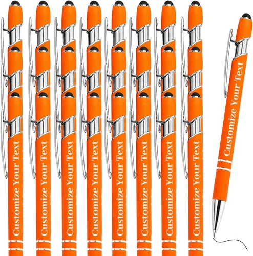 Vista 52 de Hasta 500 bolígrafos personalizados a granel con lápiz capacitivo, grabado, juego de bolígrafos con tu nombre, texto para mujeres de negocios