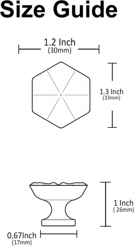 Vista 6 de Alzassbg Paquete de 10 pomos hexagonales negros mate de 1-1/4 pulgadas Negro mate