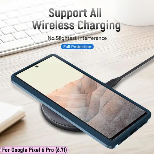 Vista 6 de Funda híbrida de doble capa para Pixel 6 Pro de 6.7 pulgadas, resistente a los golpes, resistente a los golpes, con 1 soporte magnético