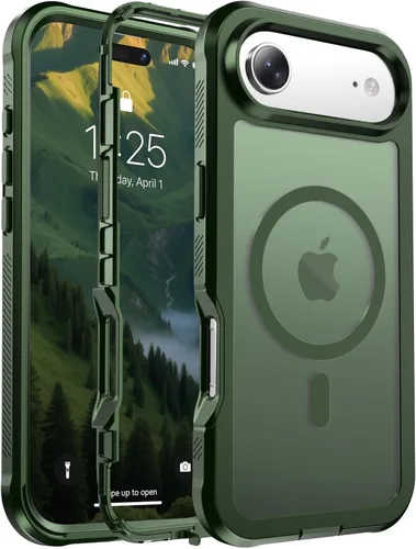 Vista 93 de jaroco - Funda magnética compatible con MagSafe para iPhone 11 de 6.1 pulgadas; protección de grado militar contra caídas, de doble capa