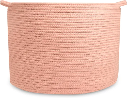Vista 13 de Natemia Cesta de Almacenamiento Extra Grande (20" x 20" x 14") - Cestas Tejidas para Almacenamiento, Cesta de Almacenamiento de Bebé y Organizador