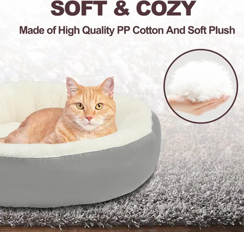Vista 2 de Rypet Cama para gatos con calefacción para interiores, suave y acogedora cama para mascotas con temporizador y temporizador, camas para perros