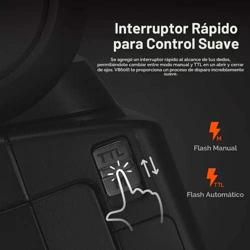 Vista 3 de Godox V860III-S Flash para Sony, 2,4G TTL Flash HSS Externo 1/8000s, 480 Destellos de Potencia Completa, Lámpara de Modelado LED de 10 Niveles