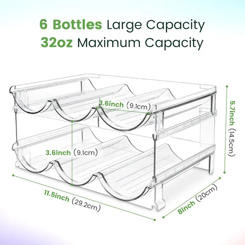 Vista 3 de spospo Organizador de botellas de agua para gabinete, organizador de almacenamiento de botellas de agua, 2 paquetes de estante de almacenamiento
