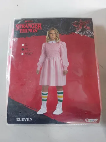 Vista 6 de Disguise Disfraz rosa de Once para niños, disfraz oficial de Stranger Things