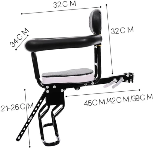 Vista 8 de UPKOCH 1 asiento de bicicleta de desmontaje rápido para diseño de montaje frontal, cómodo cojín de esponja gruesa duradera de alta construcción