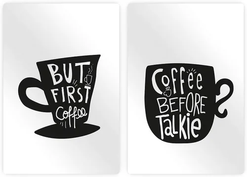 Vista 2 de HB Art Design But First Coffee and Coffee Before Talkie 2 Panel Metal Print Set Wall Art Coffee Bar Decor Coffee Signs Kitchen Wall Decor Dining