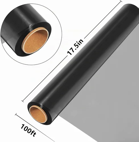 Vista 2 de JOYIT Rollo de Envoltorio de Celofán Negro (100 pies de largo x 17.5 pulgadas de ancho) - Papel de Envoltorio de Celofán Negro Transparente de 2.5