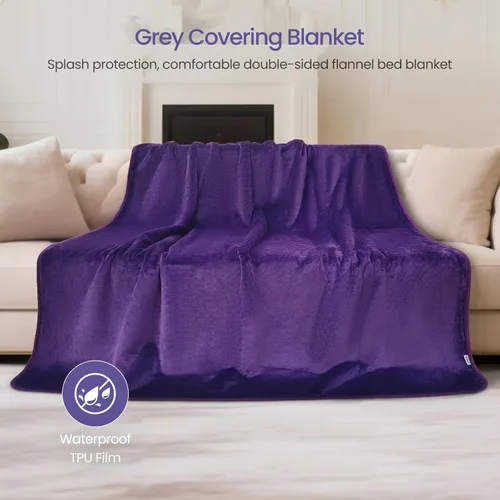 Vista 8 de Manta impermeable para perro, manta a prueba de orina para mascotas con protección de 3 capas, protector reversible de sherpa y franela