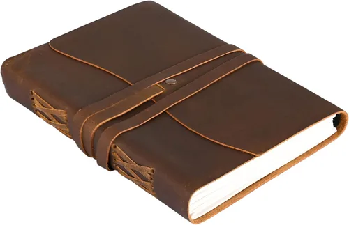 Vista 10 de Diario de dibujo de cuero, diario de viaje diario, antiguo hecho a mano vintage, cuaderno de escritura rústico, cuero de búfalo auténtico, papel