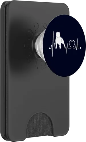 Vista 7 de American Bully Dog My Heartbeat EKG Funny Dogs My Cardio PopSockets intercambiables PopGrip
