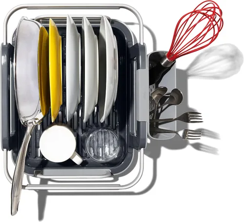 Vista 10 de OXO Good Grips Escurridor de Platos Extensible de Aluminio Sobre el Fregadero para Secar