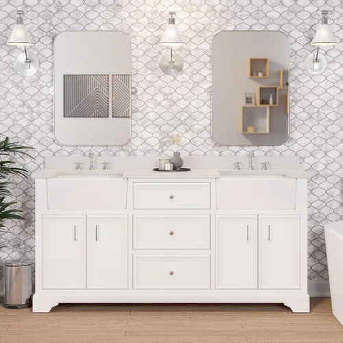 Vista 12 de Kitchen Bath Collection Zelda - Mueble de casa de campo doble de 72 pulgadas (cuarzo/gris polvo): incluye gabinete gris polvo con impresionante