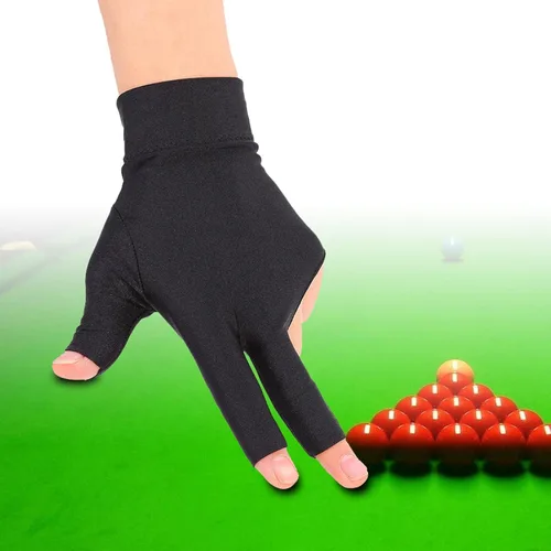 Vista 2 de Guante de billar de tres dedos de elastano, transpirable y cómodo, guantes de billar para mano izquierda, guante de billar para billar para billar