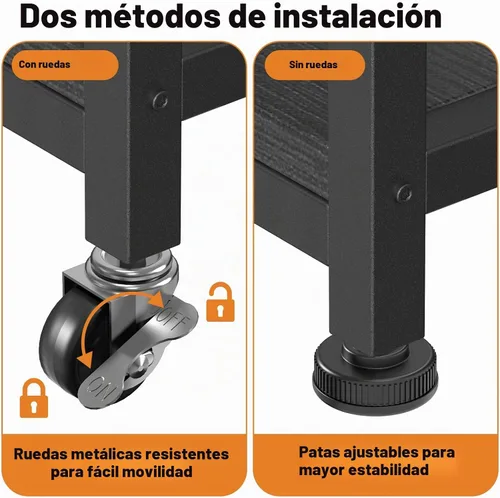 Vista 5 de EasyCom Soporte de impresora grande con cajón de almacenamiento, 5 estantes ajustables y carrito rodante de 3 niveles con ruedas industriales