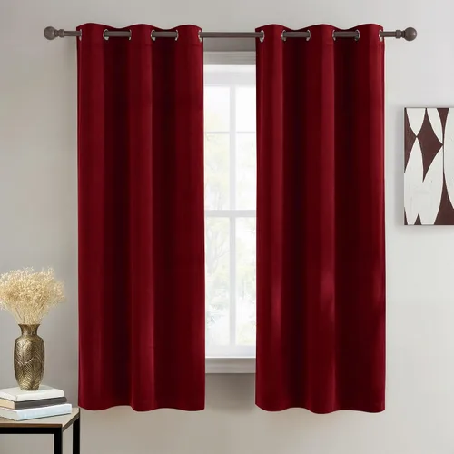 Vista 16 de NICETOWN Cortinas de terciopelo beige 100% opacas de 84 pulgadas de largo, 52 pulgadas de ancho, 2 paneles para dormitorio y sala de estar, cortinas