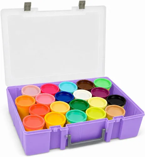Vista 9 de FULLCASE Case for Play-Doh Modeling Compound 20-Pack Case of Colors 3-Ounce Cans,Storage Box Organizer Container Holds 32-Pack of 1-Ounce Modeling