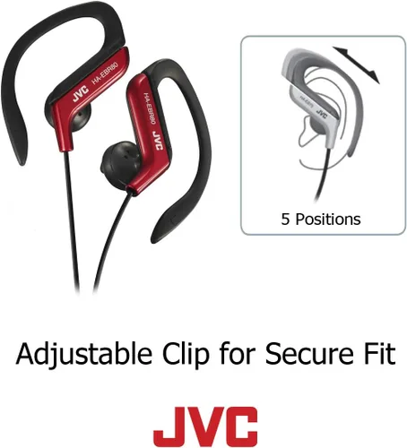 Vista 2 de Audífonos deportivos ajustables con mando y micrófono, color azul JVC HAEBR80A Negro