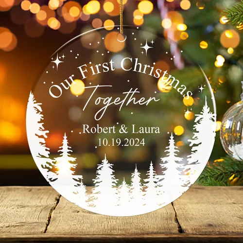 Vista 18 de FLOCHIL Adorno personalizado para la primera Navidad del bebé con nombre de foto, adorno personalizado para la primera Navidad, regalos para bebés