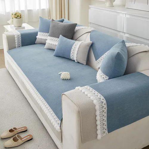 Vista 5 de VClife Funda para Brazo de Sofá Antideslizante Azul Fundas para Reposabrazos para Reclinable, Sillón, Sofá de Dos Plazas y Sofá 1 Pieza Funda Suave