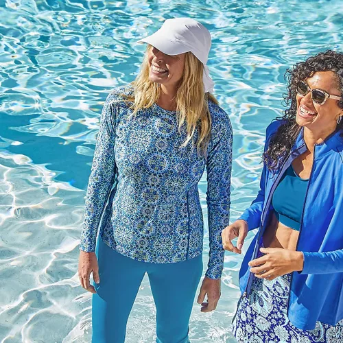 Vista 5 de Coolibar UPF 50+ Hightide - Camiseta de natación de manga larga para mujer, protección solar