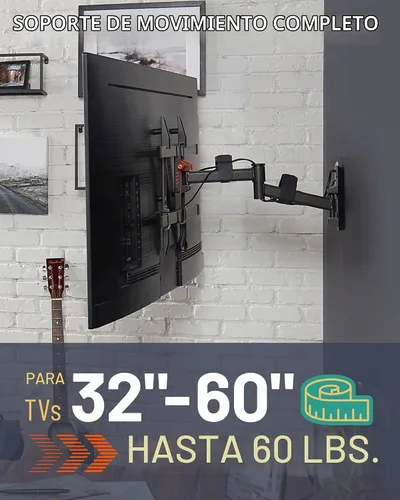 Vista 2 de ECHOGEAR SwiftStud - Soporte de pared giratorio de movimiento completo para televisores de hasta 60 pulgadas, extensión suave, inclinación